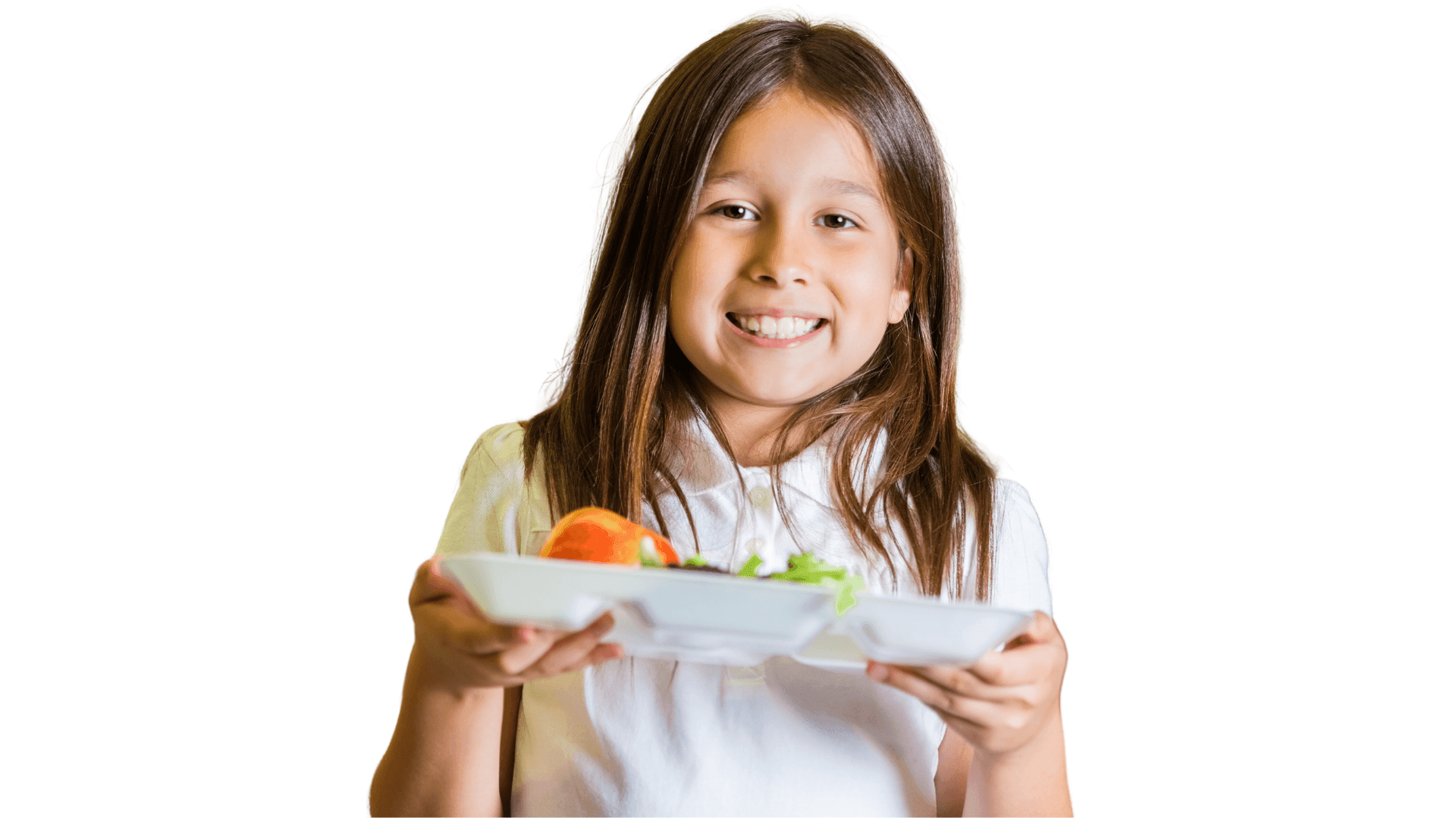 Elementary School Student holding a lunch tray